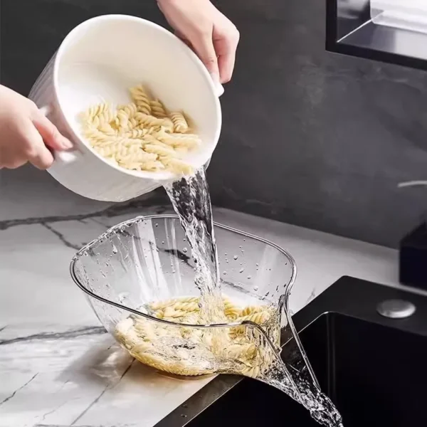 Vegetable washing basin draining basket multi-function washing fruit filter drain basin blanching and washing rice