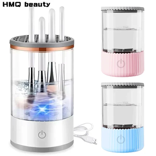 USB Electric Makeup Brush Cleaner Portable 3 in 1 Makeup Brushes Drying Rack Lazy Cleaning Brush Washer Machine Quick Dry Tool